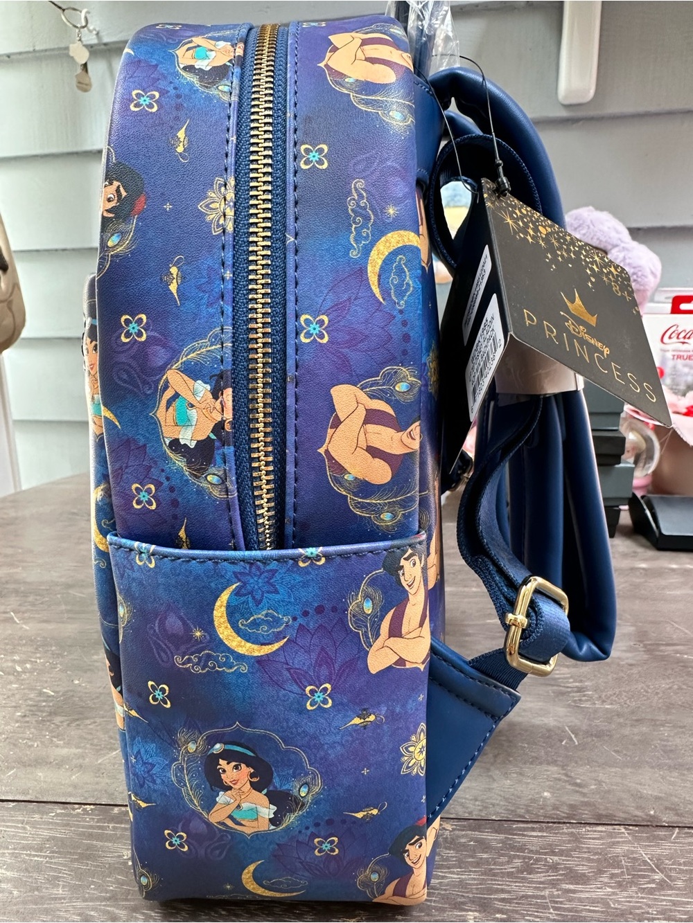 Loungefly Disney Princess Jasmine Patterned Mini Backpack - Blue & Gold - Picture 5 of 5